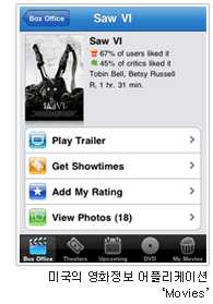 미국의 영화정보 어플리케이션 'Movies'