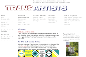 Trans Artists www.Transartists.nl 메인화면
