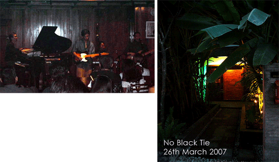 노 블랙 타이에서의 공연 장면(왼쪽)과 전경