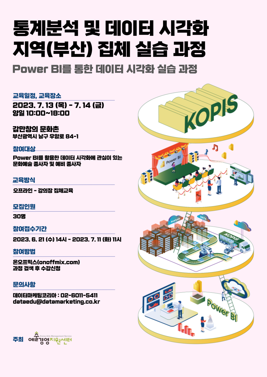 Power BI를 통한 데이터 시각화 분석 실습과정(부산)_통계분석 및 데이터 시각화 지역(부산) 집체 실습 과정 교육 수강생 모집
