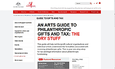 이파카IFACCA에 수록된 <문화예술 기부 An arts guide to philanthropic gifts and tax: The dry stuff>관련 자료