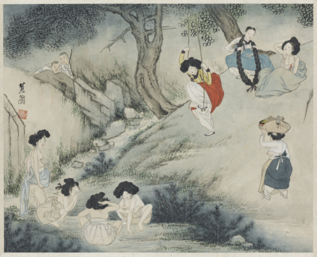 사진_국보 제135호 신윤복의 단오풍정(혜원전신첩)