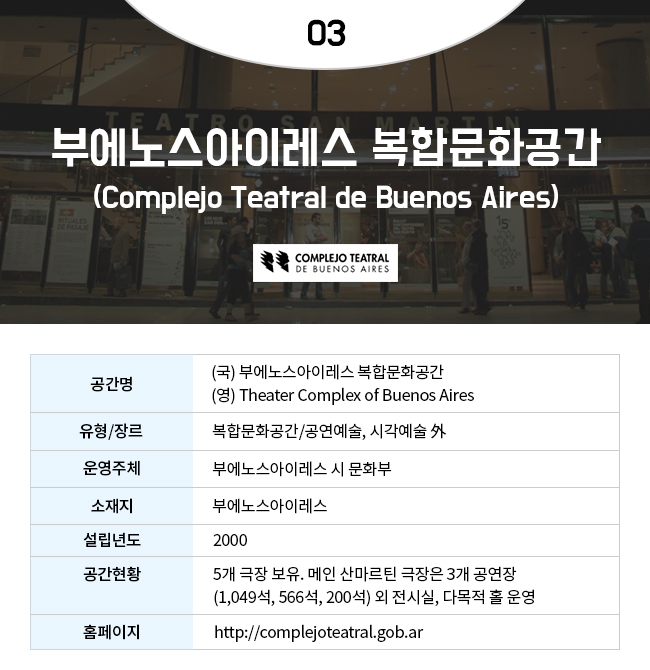 #부에노스아이레스 복합문화공간(Complejo Teatral de Buenos Aires)